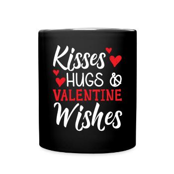 Bisous Câlins et souhaits de Saint-Valentin Saint-Valentin - Mug uni - noir - Devant