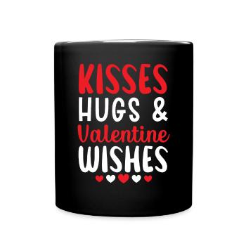 Bisous Câlins et souhaits de Saint-Valentin Saint-Valentin - Mug uni - noir - Devant
