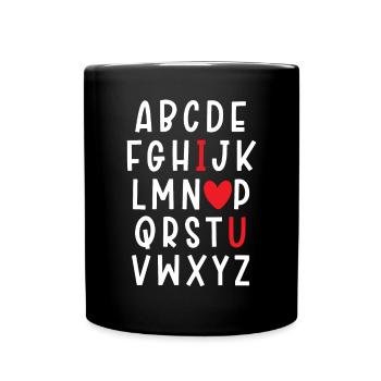 Valentinstag Herztag Amor Liebe Beziehung - Tasse einfarbig - Schwarz - Vorne