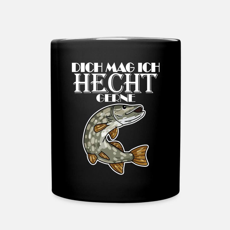 Angler Lustiger Spruch - Ich mag dich - Tasse einfarbig - Schwarz