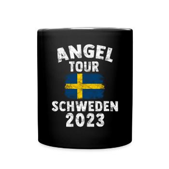 SCHWEDEN 2023 Angel Tour Skandinavien Geschenk - Tasse einfarbig - Schwarz - Vorne