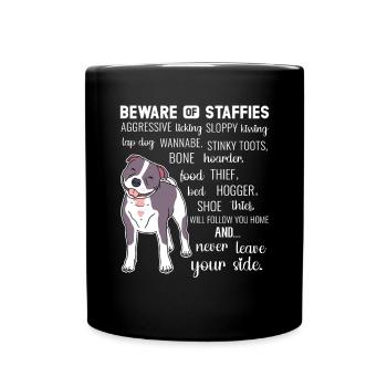 American Staffordshire Bull Terrier Staffy Dog - Full Colour Mug - black - Front
