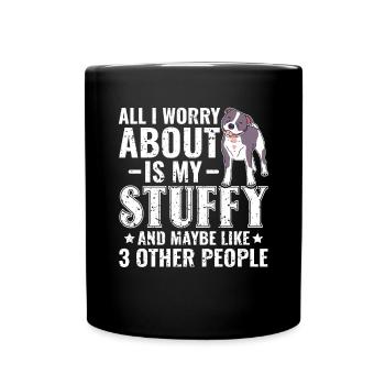 American Staffordshire Bull Terrier Staffy Dog - Full Colour Mug - black - Front