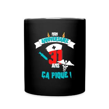 Cadeau femme infirmière anniversaire 31 ans - Mug uni - noir - Devant