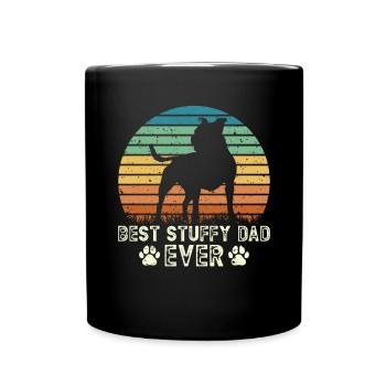 American Staffordshire Bull Terrier Staffy Dog - Full Colour Mug - black - Front