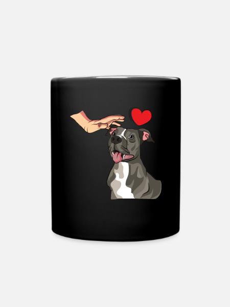 American Staffordshire Bull Terrier Staffy Hund - Tasse einfarbig - Schwarz