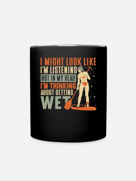 SUP Paddle Board Paddleboarding - Full Colour Mug - black