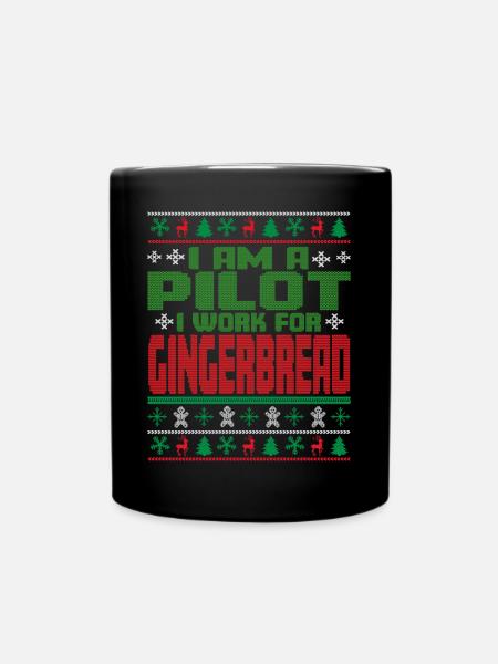 Pilot Weihnachten Spruch - Tasse einfarbig - Schwarz