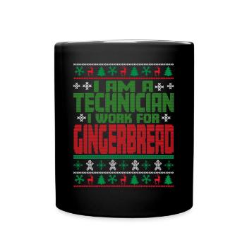 Technician Christmas Saying - Full Colour Mug - black - Front