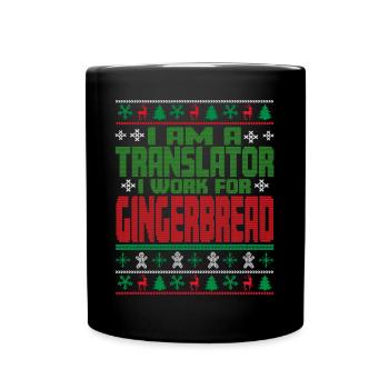 Translator Christmas Saying - Full Colour Mug - black - Front