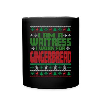 Waitress Christmas Quote - Full Colour Mug - black - Front