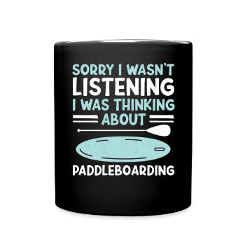 SUP Paddle Board Paddleboarding - Full Colour Mug - black - Front