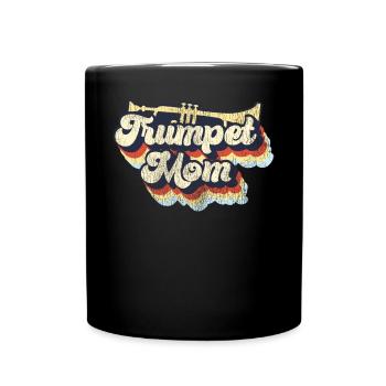 Trompettiste Maman Mère Rétro - Mug uni - noir - Devant