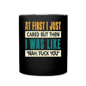 Au début, je m’en occupais juste - Mug uni - noir - Devant