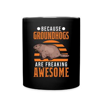 Murmeltier Groundhog Day Waldmurmeltier - Tasse einfarbig - Schwarz - Vorne
