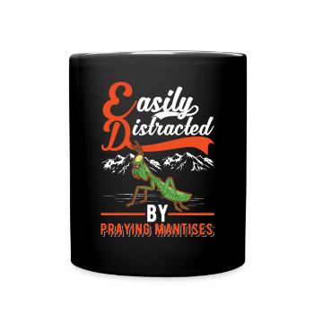 Gottesanbeterin Praying Mantis Fangschrecke - Full Colour Mug - black - Front