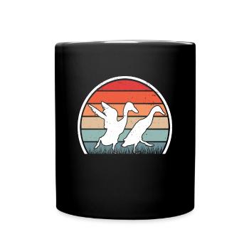 Indian Running Duck Retro Bottle Duck Vintage - Full Colour Mug - black - Front