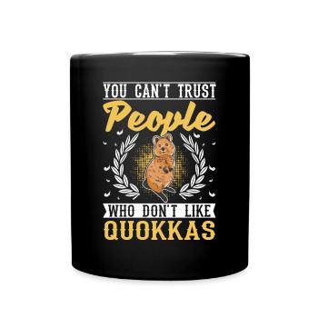 Quokka Gift Short-tailed Kangaroo - Full Colour Mug - black - Front