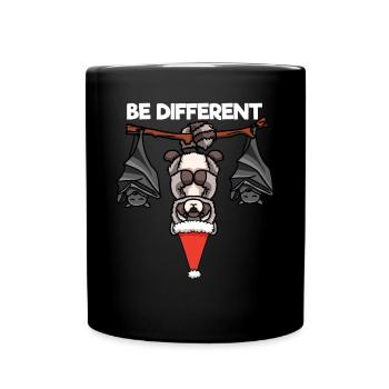 Soyez différent Raton laveur chauve-souris Père Noël - Mug uni - noir - Devant
