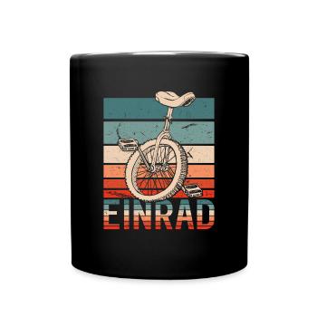 Einrad Retro Einradfahrer Einradfahrerin - Tasse einfarbig - Schwarz - Vorne