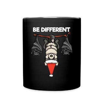 Be Different Wolf Bat Santa Claus - Full Colour Mug - black - Front