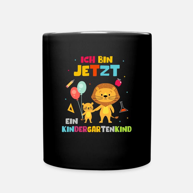 Ich bin jetzt ein Kindergartenkind Löwe - Tasse einfarbig - Schwarz