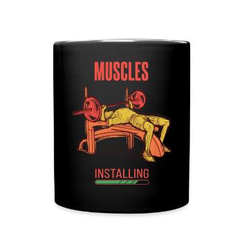 Muscles de développé couché, la tension de poids de l’entraînement thoracique - Mug uni - noir - Devant