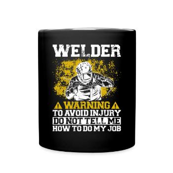 Welder Welding Vintage Welder - Tasse einfarbig - Schwarz - Vorne