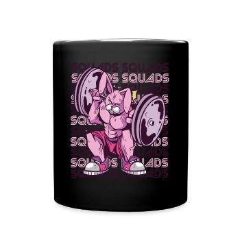 Squad Rabbit Gym Motivation Workout Krafttraining - Tasse einfarbig - Schwarz - Vorne