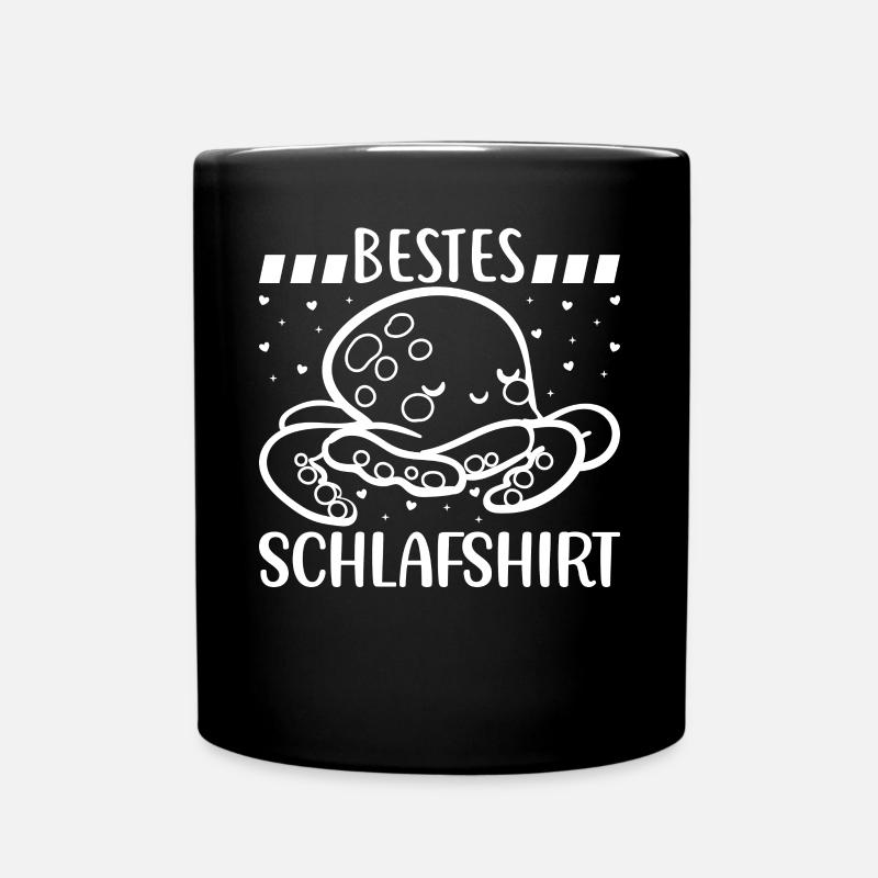 Tintenfisch Oktopus Kopffüßler - Bestes Schlafshir - Tasse einfarbig - Schwarz