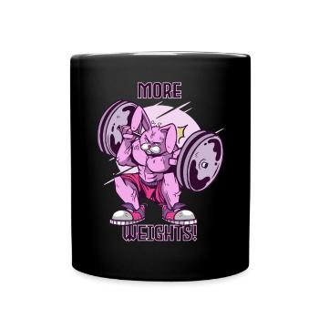 Gym Lapin Plus de musculations Motivati - Mug uni - noir - Devant