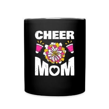 Cheer Mom Shirt Mutter Cheerleader Geschenk - Tasse einfarbig - Schwarz - Vorne