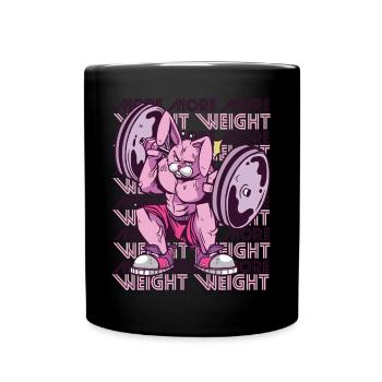 More Weight Rabbit Gym Workout Motivation Kraf - Full Colour Mug - black - Front