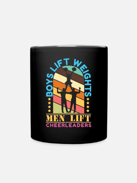 Les garçons soulèvent des poids Les hommes lèvent des pom-pom girls - Mug uni - noir
