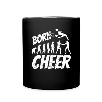 Born Cheer Evolution Shirt Geschenk - Tasse einfarbig - Schwarz - Vorne