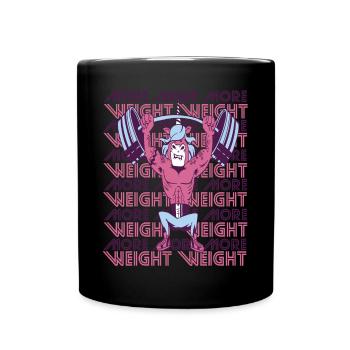 More Weight Unicorn Gym Workout Motivation Strength - Full Colour Mug - black - Front