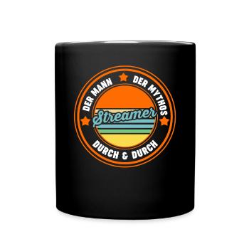 Gaming Zocken Zocker Gamer Streaming Streamer - Tasse einfarbig - Schwarz - Vorne