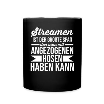 Gaming Zocken Zocker Gamer Streaming Streamer - Tasse einfarbig - Schwarz - Vorne