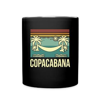 Copacabana Rio Palmen Sommer Strand Sonne Brasilie - Tasse einfarbig - Schwarz - Vorne