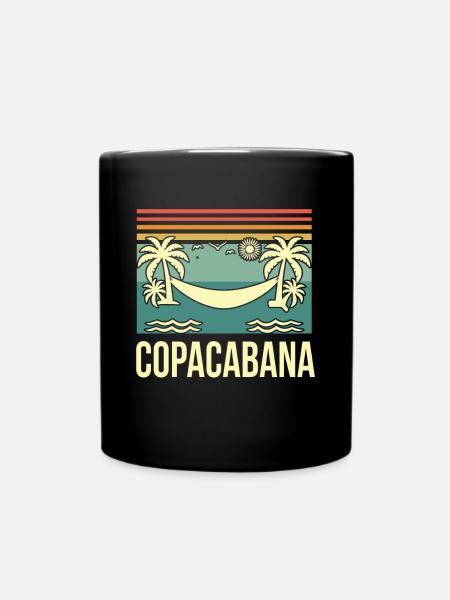 Copacabana Rio Palmen Sommer Strand Sonne Brasilie - Tasse einfarbig - Schwarz