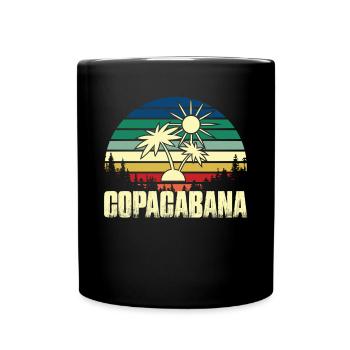 Rio Beach Copacabana Urlaub Palmen Sommersonne Bra - Tasse einfarbig - Schwarz - Vorne