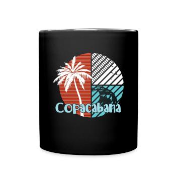 Copacabana Palmen Sommer Wellen Sonne Brasilien Ri - Tasse einfarbig - Schwarz - Vorne
