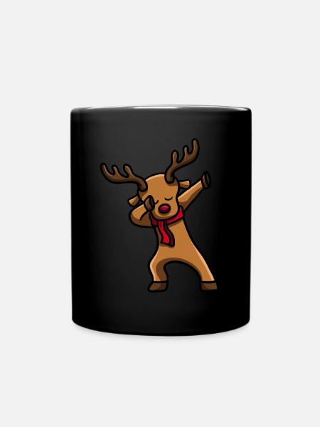 Dabbing Renntier - Tasse einfarbig - Schwarz