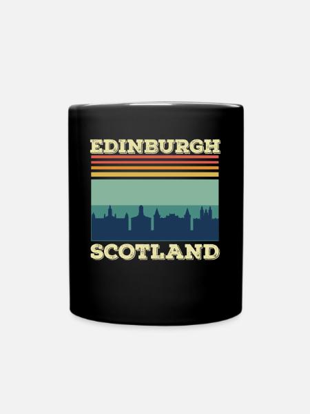 Edinburgh Scotland Skyline Scottish Souvenir - Full Colour Mug - black