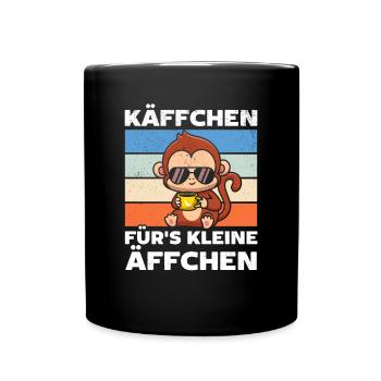 Orang-Utan Affe - Käffchen für's Kleine Äffchen - Tasse einfarbig - Schwarz - Vorne