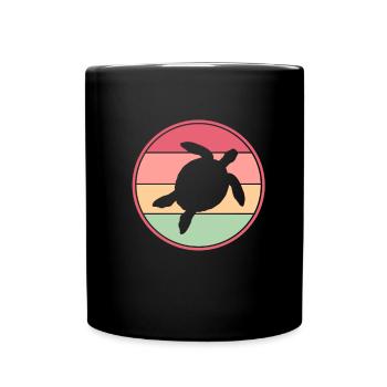 Turtle Turtle Sea Sea Creatures Gift - Full Colour Mug - black - Front
