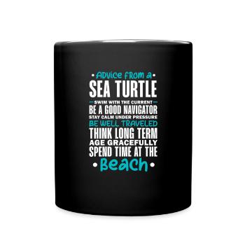 Turtle Turtle Sea Sea Creatures Gift - Full Colour Mug - black - Front