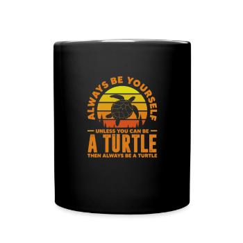 Turtle Turtle Sea Sea Creatures Gift - Full Colour Mug - black - Front