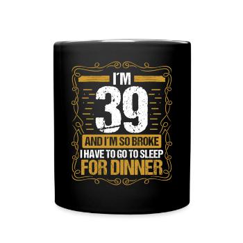 39 Idée drôle Allez dormir pour le dîner Humour de l’année - Mug uni - noir - Devant