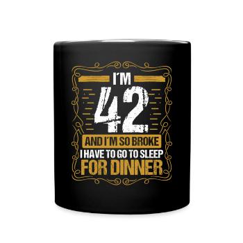 42 Idée drôle Allez dormir pour le dîner de l’année Humour - Mug uni - noir - Devant